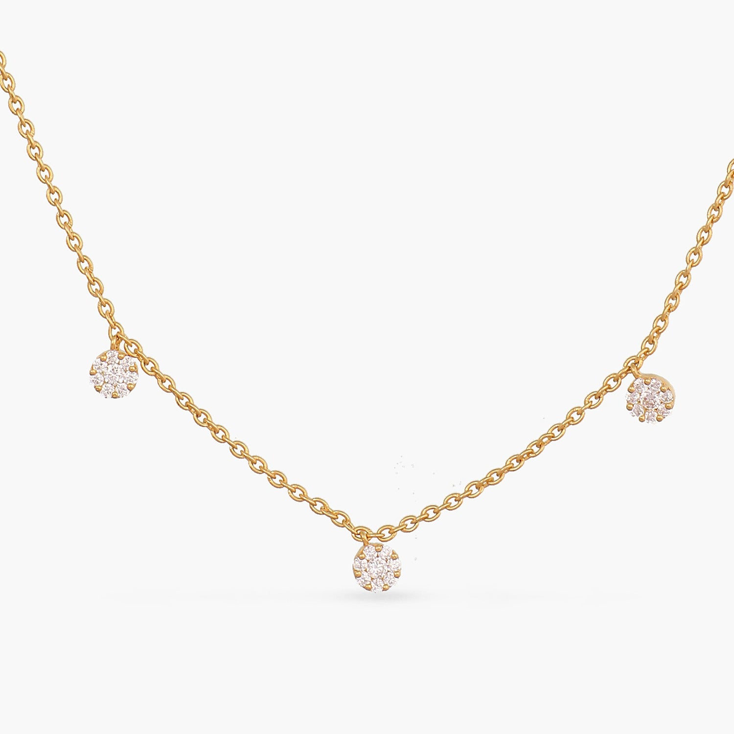 Classic CZ Charm Delicate Silver Necklace