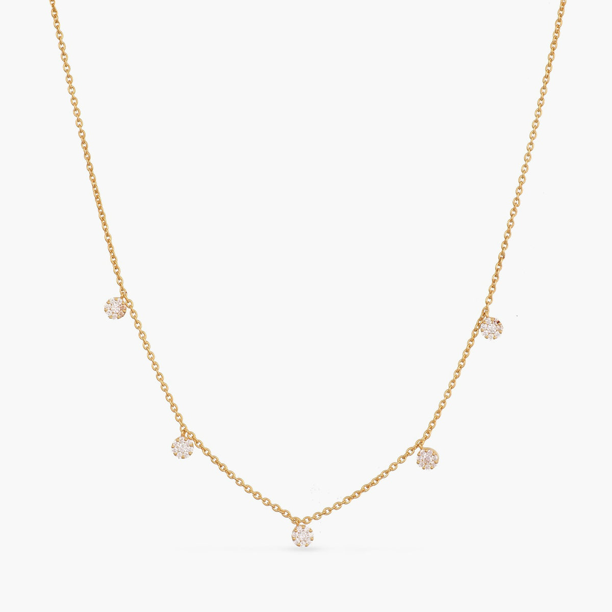 Classic CZ Charm Delicate Silver Necklace