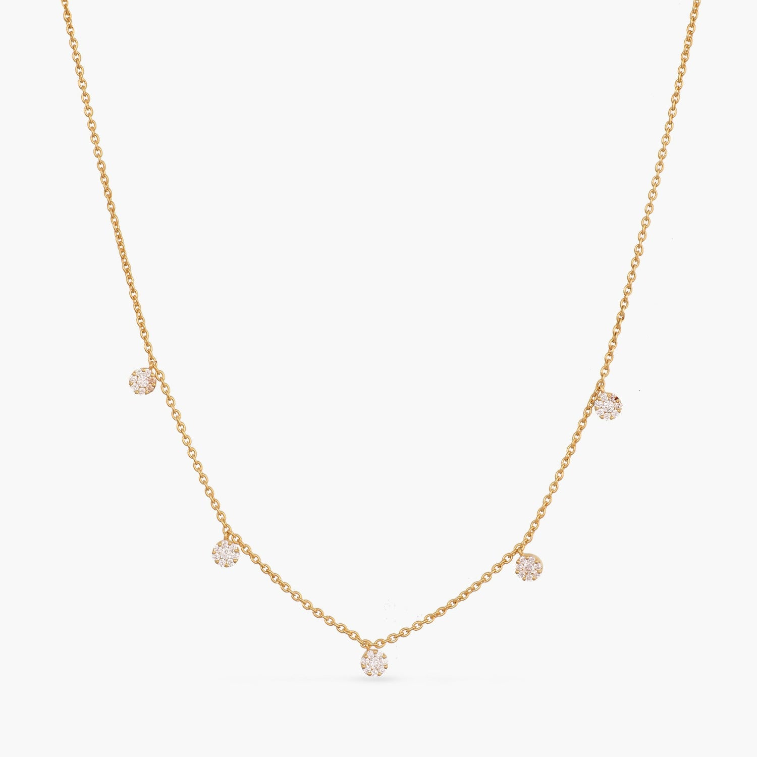 Classic CZ Charm Delicate Silver Necklace