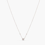 Necklaces Single CZ Charm Delicate Silver Necklace
