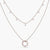 Two Layer CZ Charm Dainty Silver Necklace