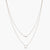 Double Line CZ Charm Delicate Silver Necklace