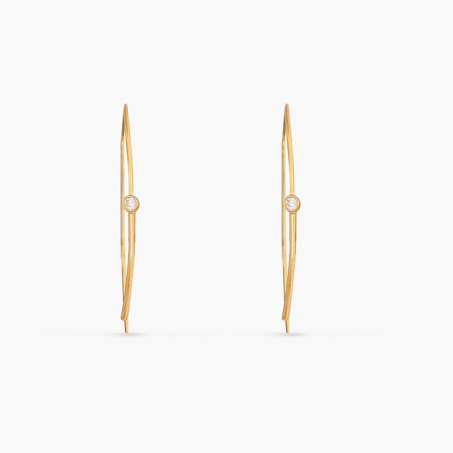 Earrings Simple CZ Silver Hoop Earrings