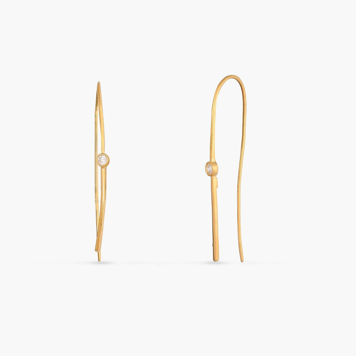 Earrings Simple CZ Silver Hoop Earrings
