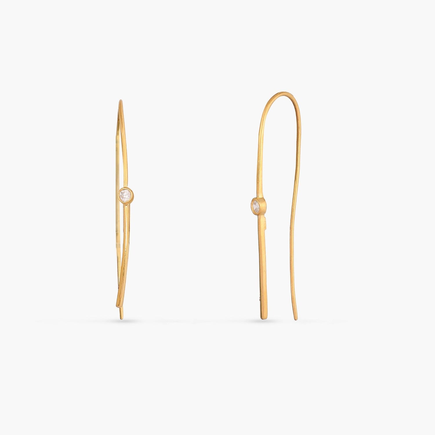 Earrings Simple CZ Silver Hoop Earrings