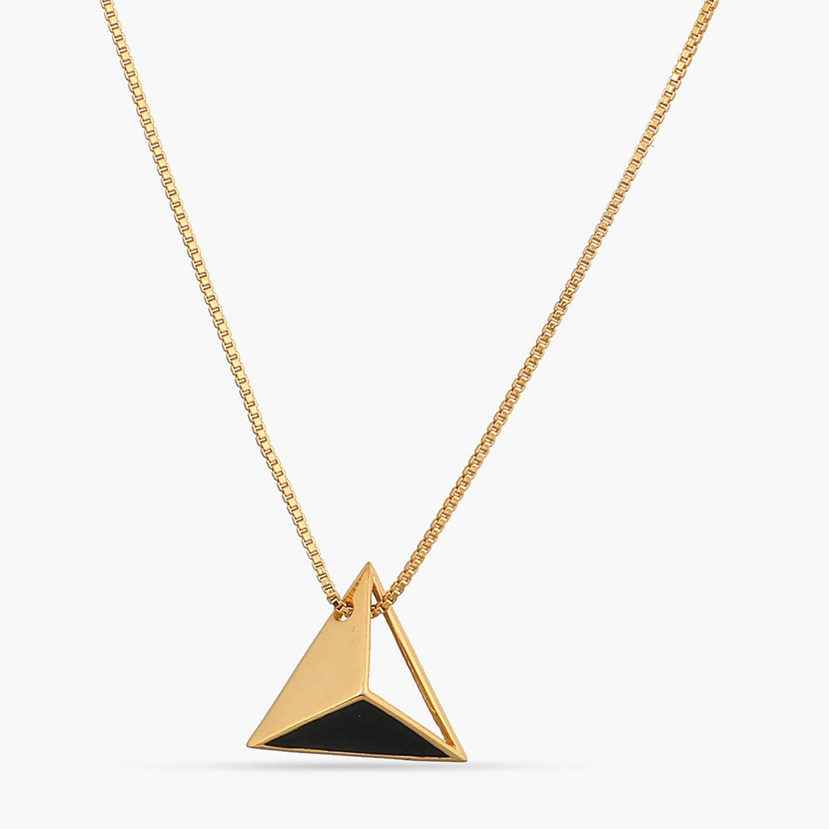 Pyramid Minimal Silver Pendant Necklace