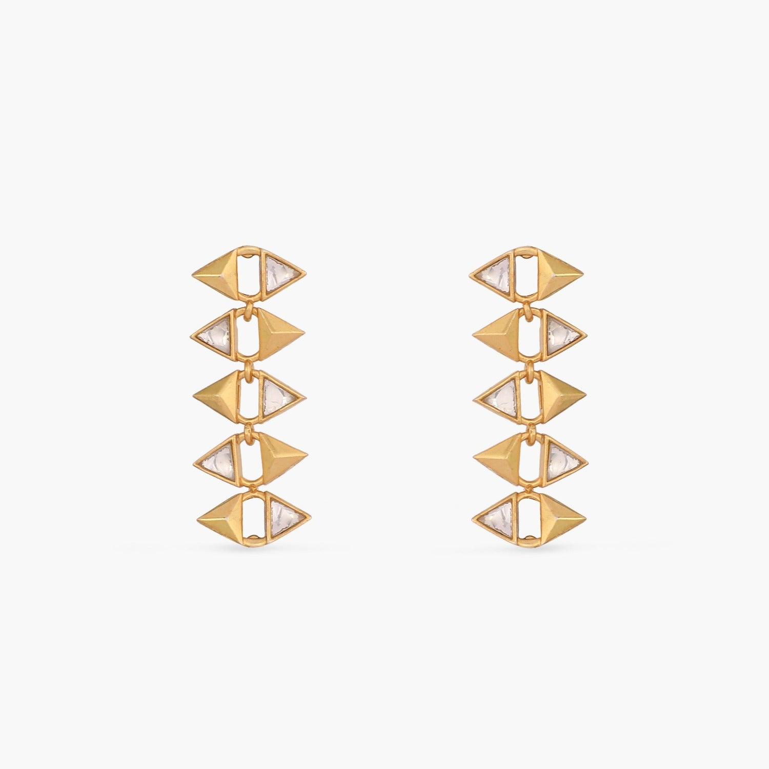 Pyramid Minimal Silver Drop Earrings
