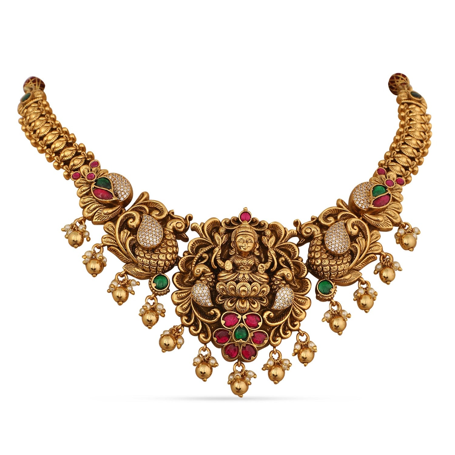 Soumya Kempu Antique Nakshi Silver Choker