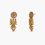 Necklaces Swara Mango Motif Silver Long Necklace Set