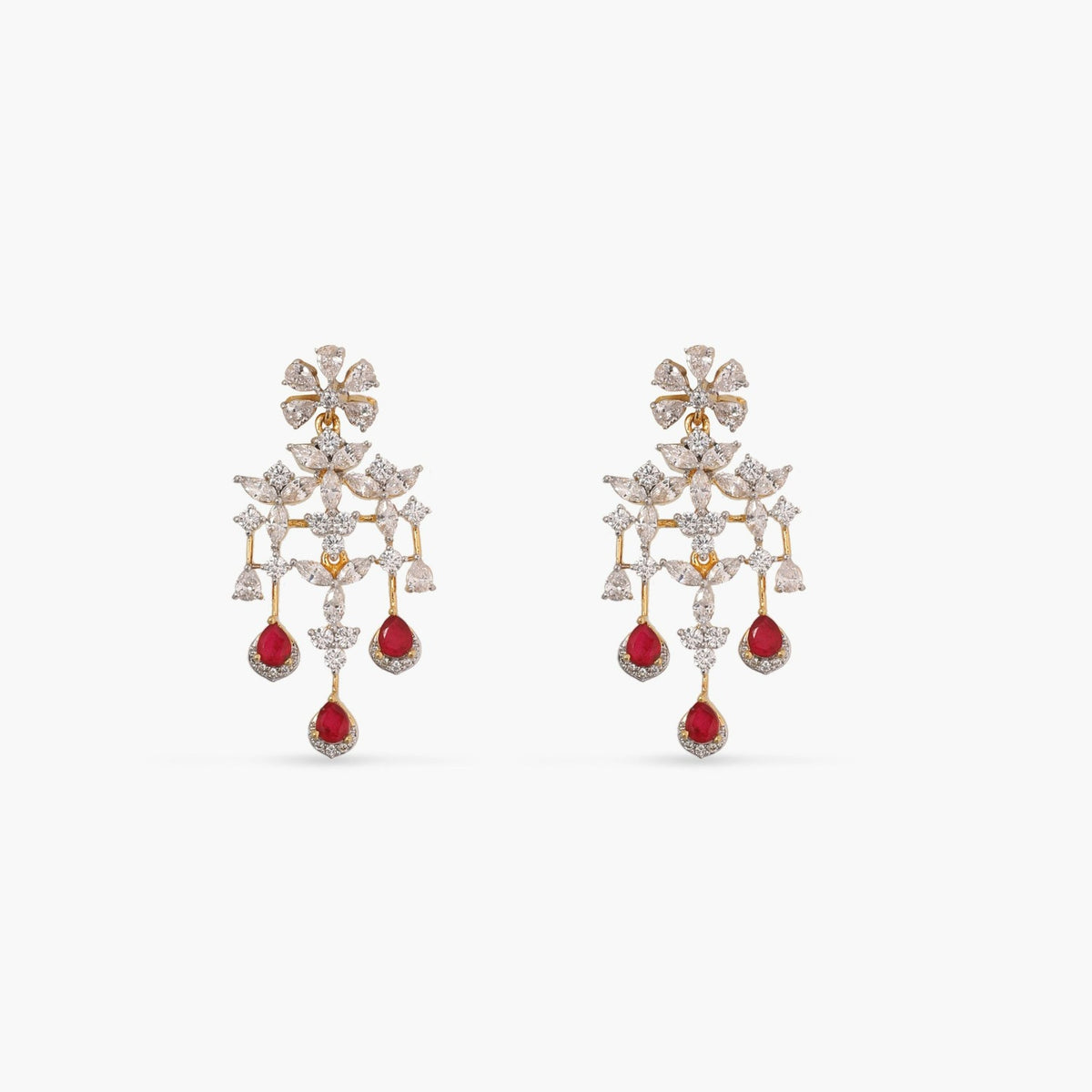 Blossom CZ Grand Silver Necklace Set 