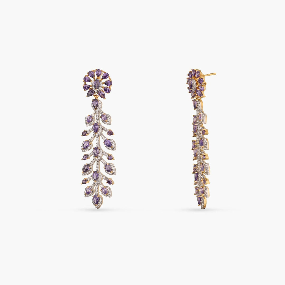 Earrings Amethyst Shine CZ Drop Silver Earrings