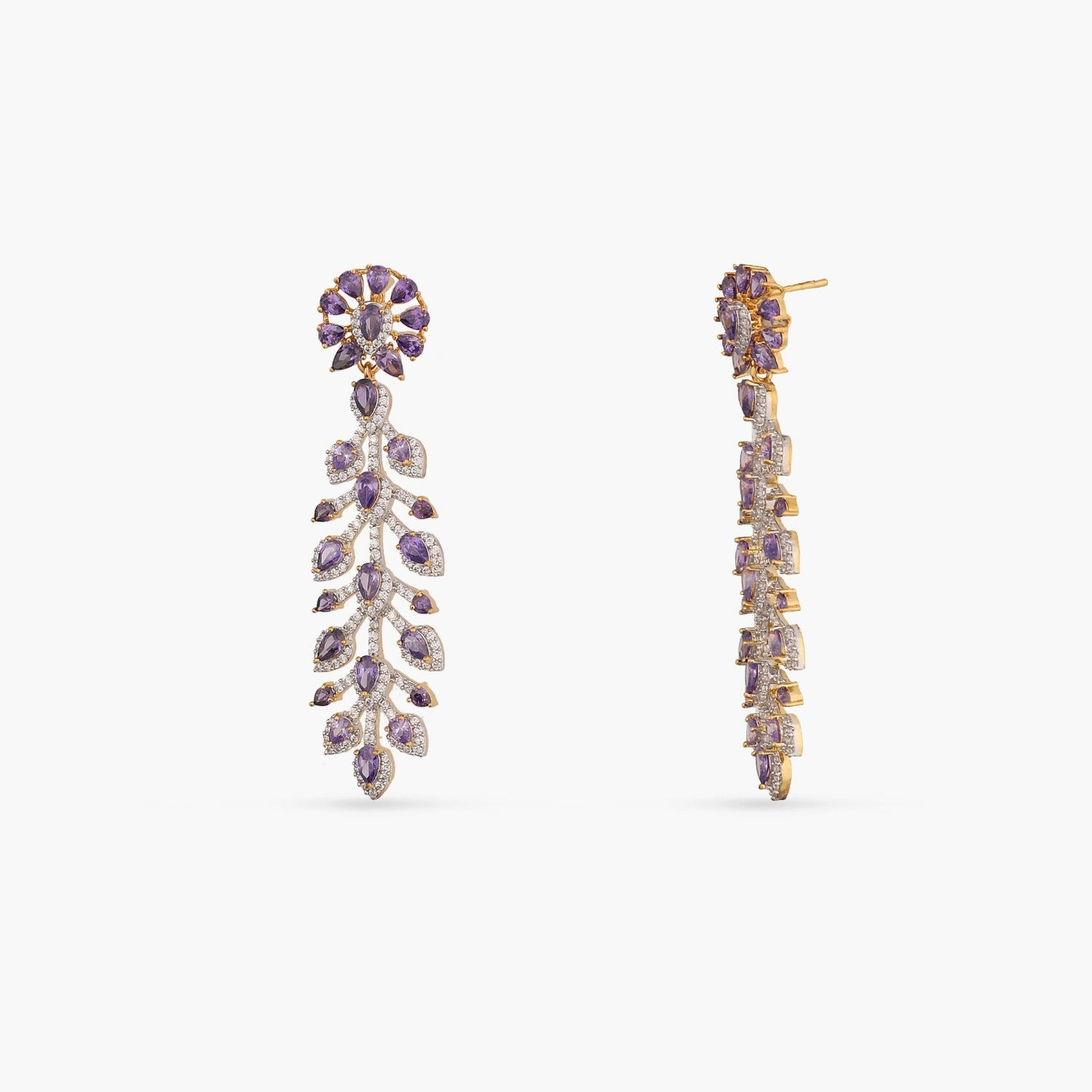 Amethyst Shine CZ Drop Silver Earrings