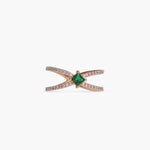 Finger Ring Gleam Double Band CZ Silver Ring