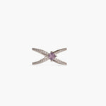 Finger Ring Gleam Double Band CZ Silver Ring
