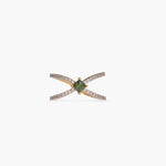 Finger Ring Gleam Double Band CZ Silver Ring