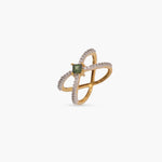 Finger Ring Gleam Double Band CZ Silver Ring