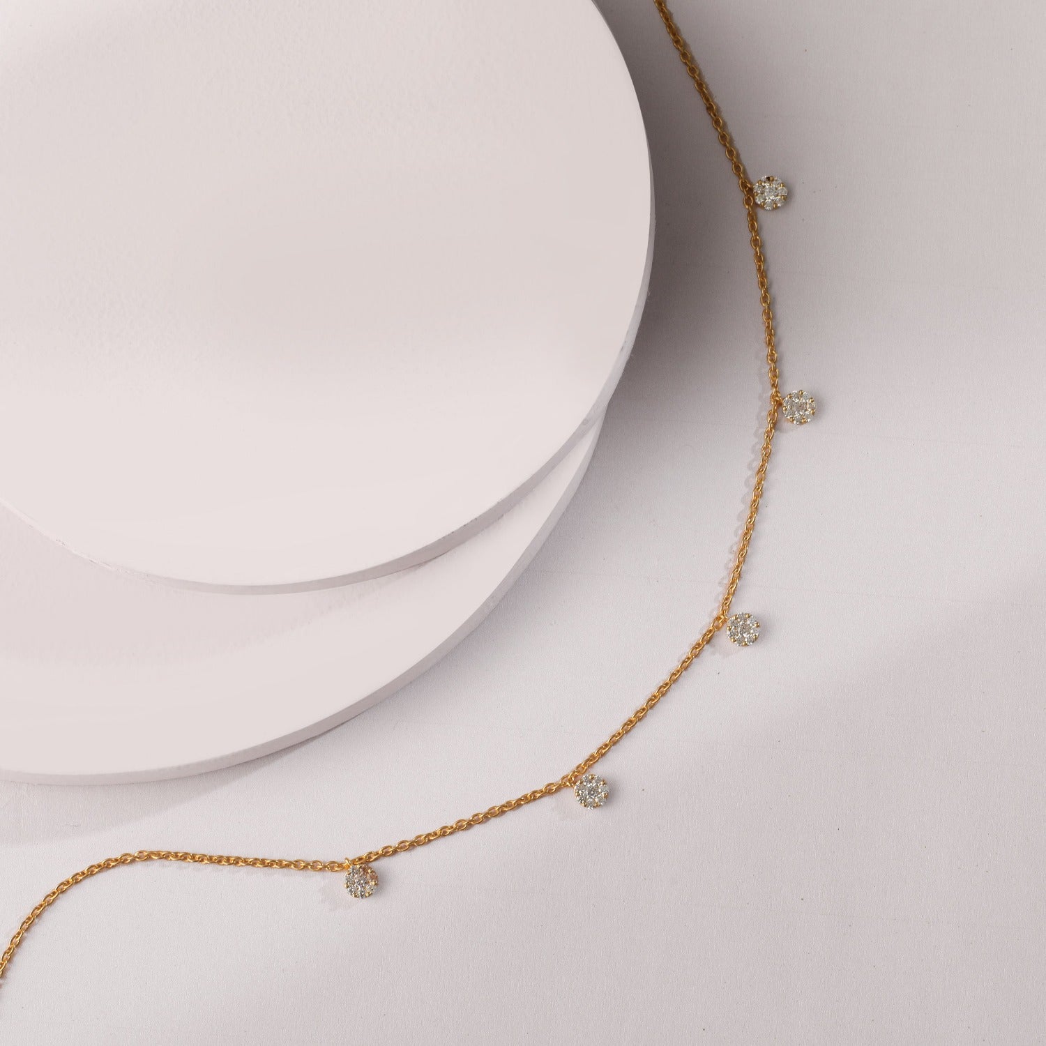 Classic CZ Charm Delicate Silver Necklace