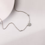 Necklaces Single CZ Charm Delicate Silver Necklace