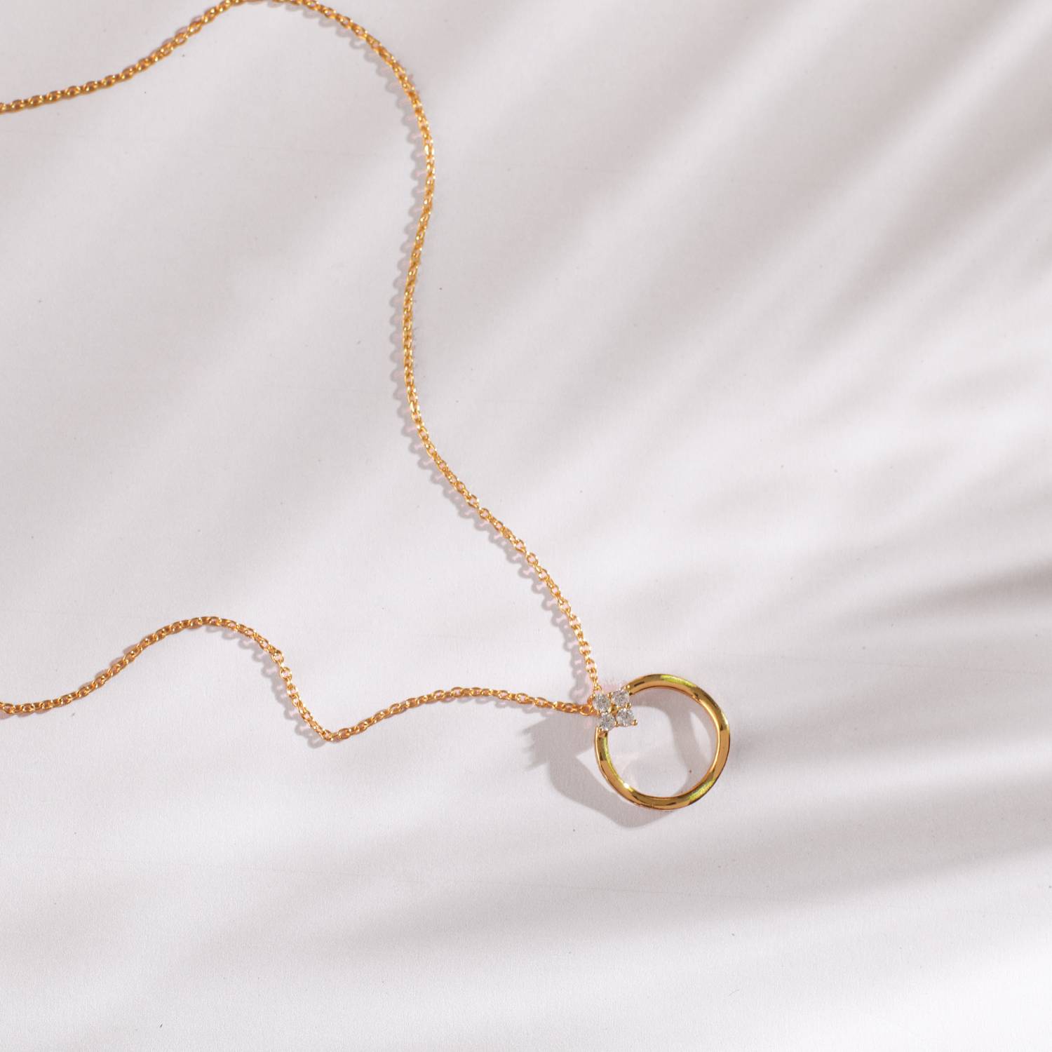 Ring Charm Delicate Silver Pendant Necklace