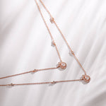 Double Layer CZ Pear Shaped Charm  Delicate Silver Pendant Necklace