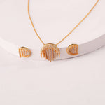 Moonlight CZ Charm Delicate Silver Necklace Set