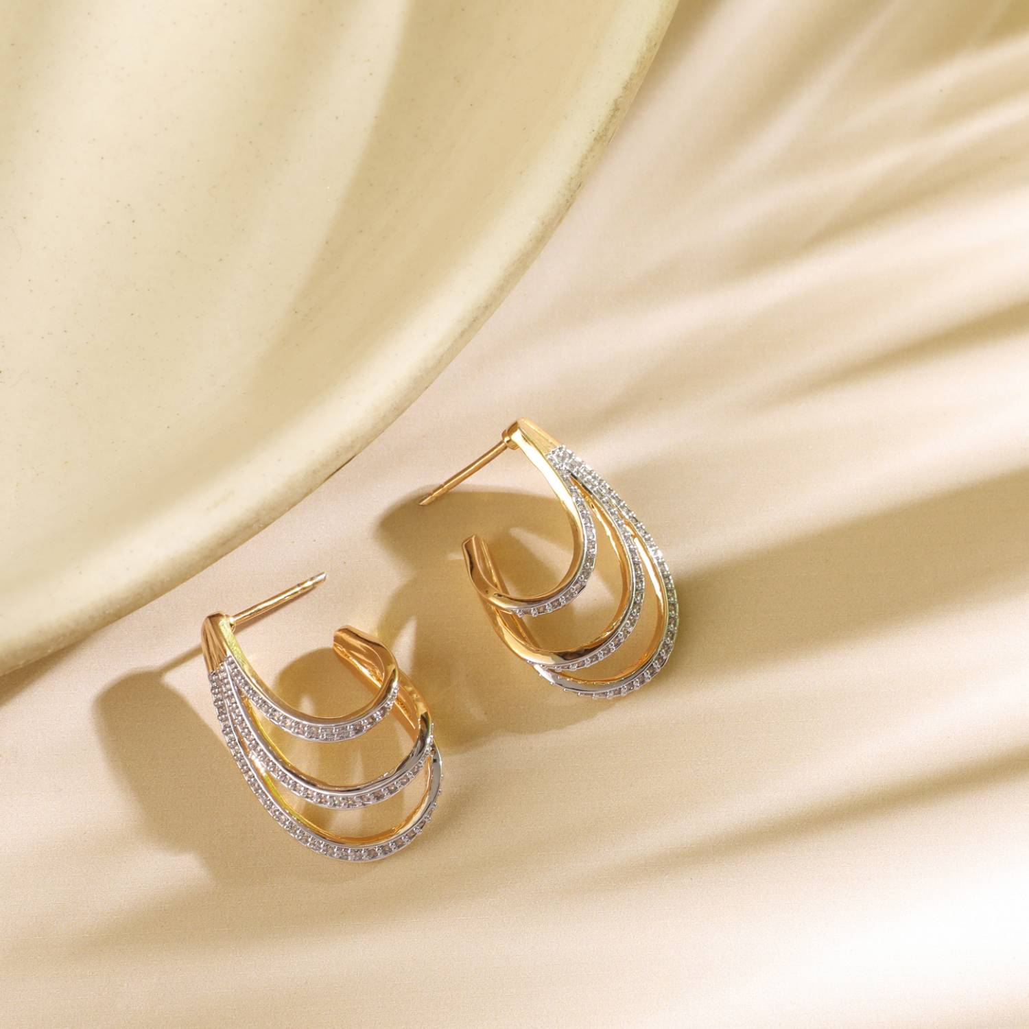 Earrings Classic CZ Delicate Silver Huggie Hoop Earrings
