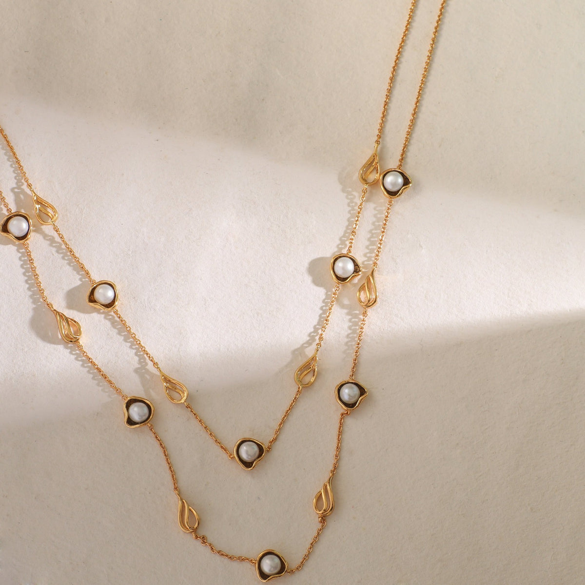 Kiva Blossoms & Pods Two Layer Silver Necklace