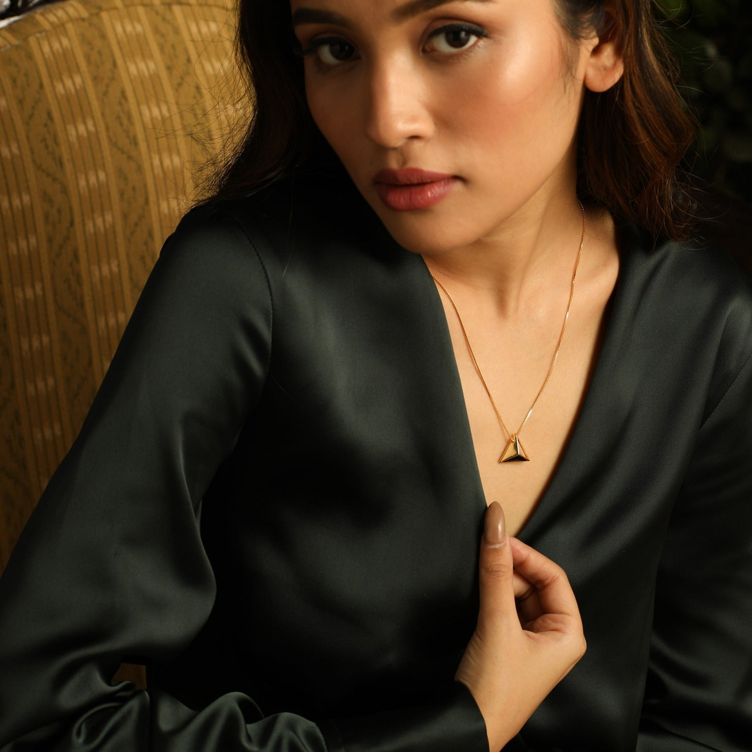 Necklaces Pyramid Minimal Silver Pendant Necklace