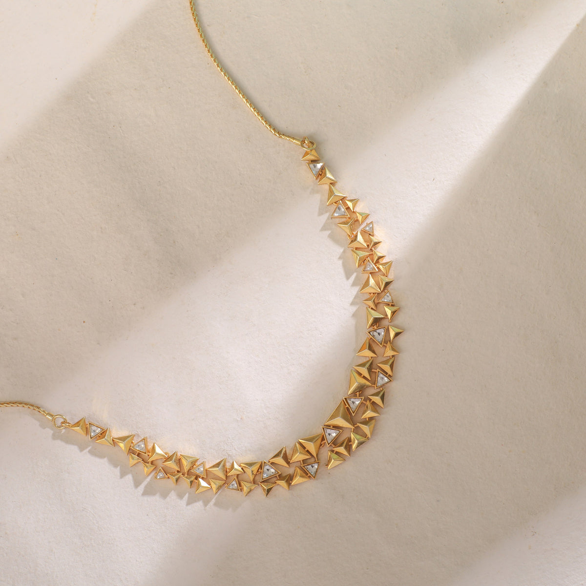 Pyramid Statement Silver Necklace