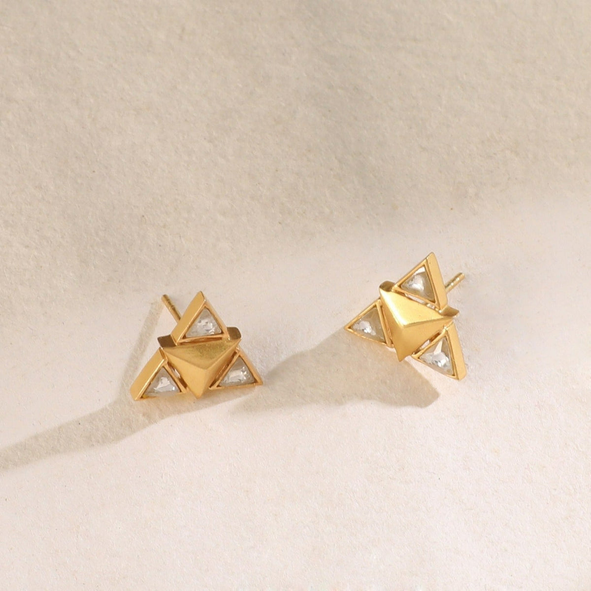 Earrings Pyramid Minimal Silver Stud Earrings