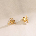 Earrings Pyramid Minimal Silver Stud Earrings