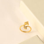 Pyramid Floral Silver Finger Ring