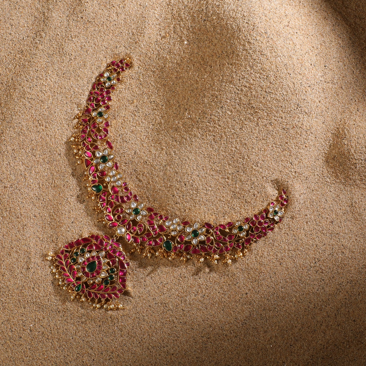 Mura Kempu Silver Bridal Necklace