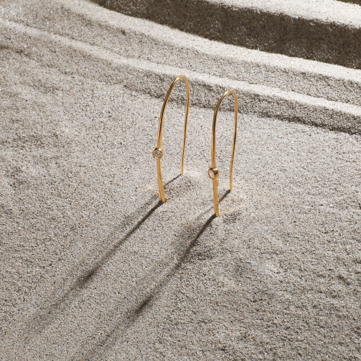 Earrings Simple CZ Silver Hoop Earrings