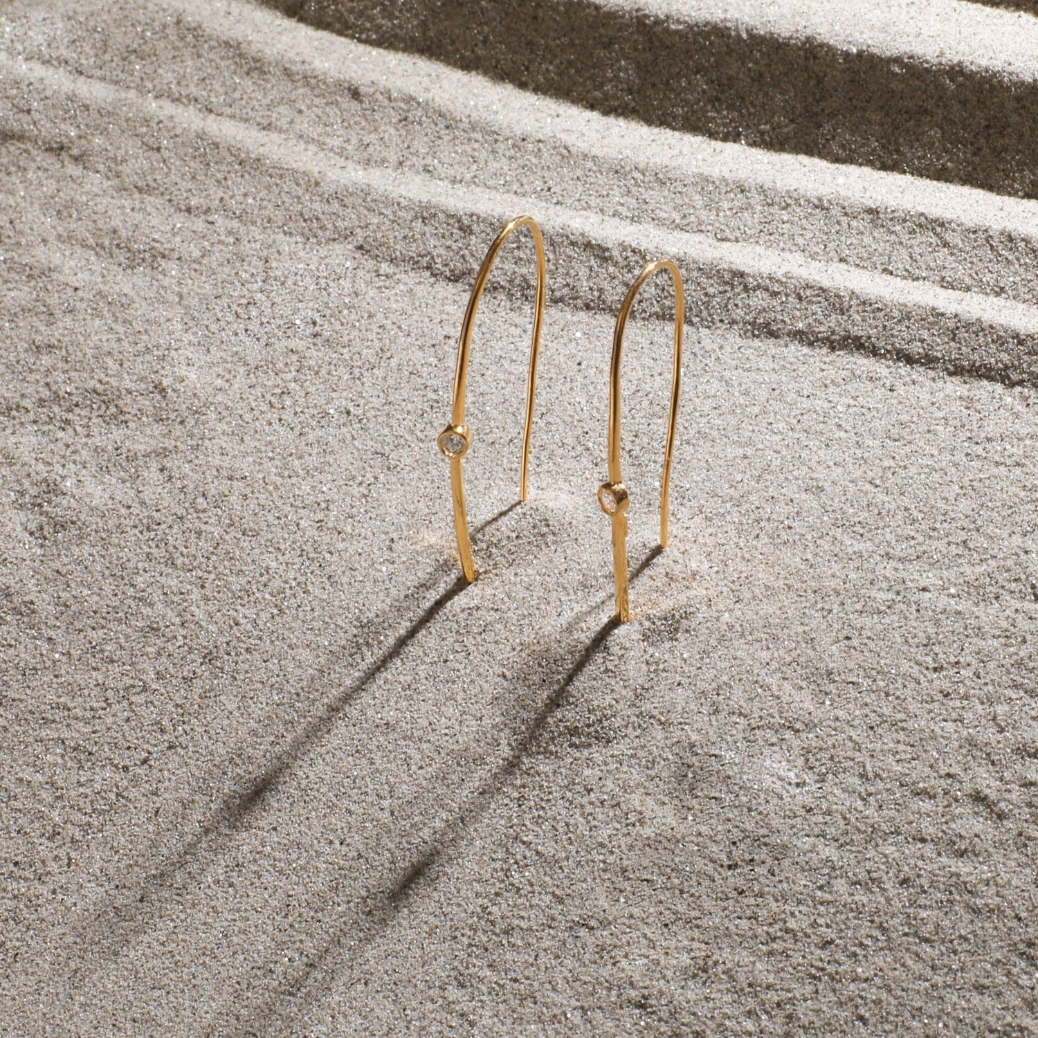 Earrings Simple CZ Silver Hoop Earrings