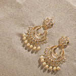 Earrings Elegance CZ Silver Chandbali Earrings