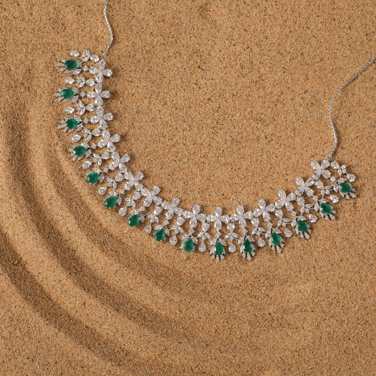 Necklaces Bud CZ Grand Silver Necklace