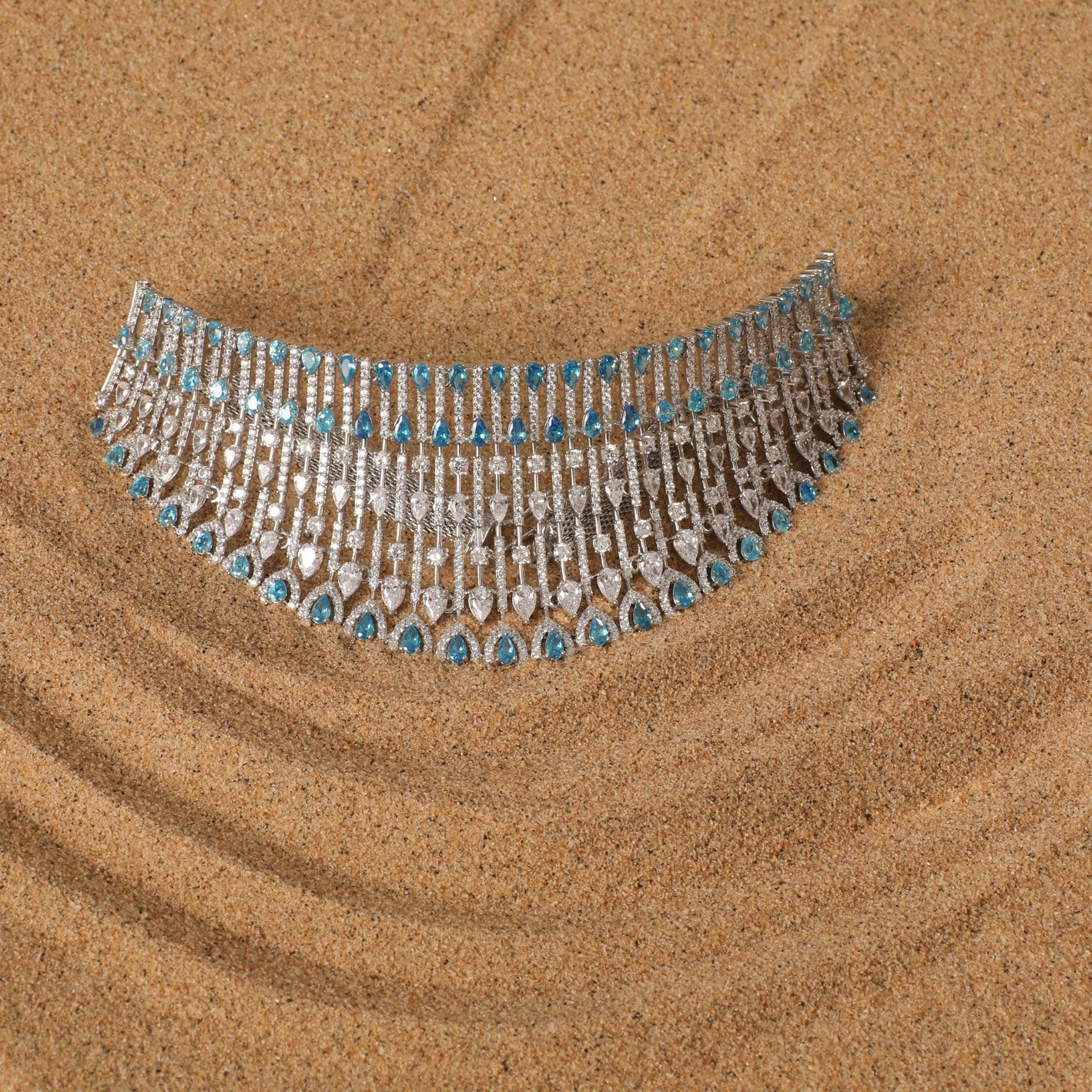 Necklaces Elegance Grand CZ Silver Choker