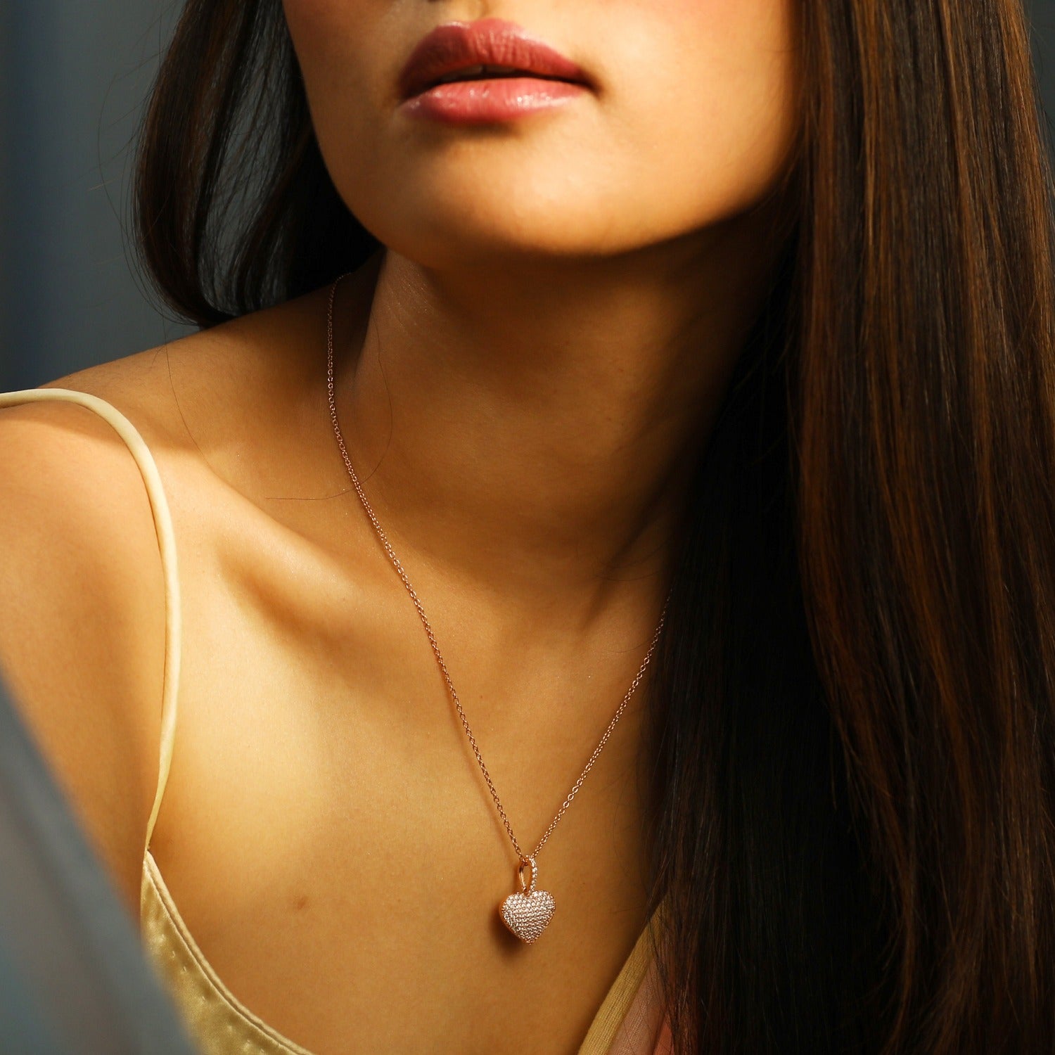 Necklaces Love CZ Charm Silver Delicate Pendant Necklace