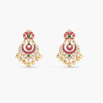 Earrings Vasu Kempu Jadau Silver Chandbali Earrings