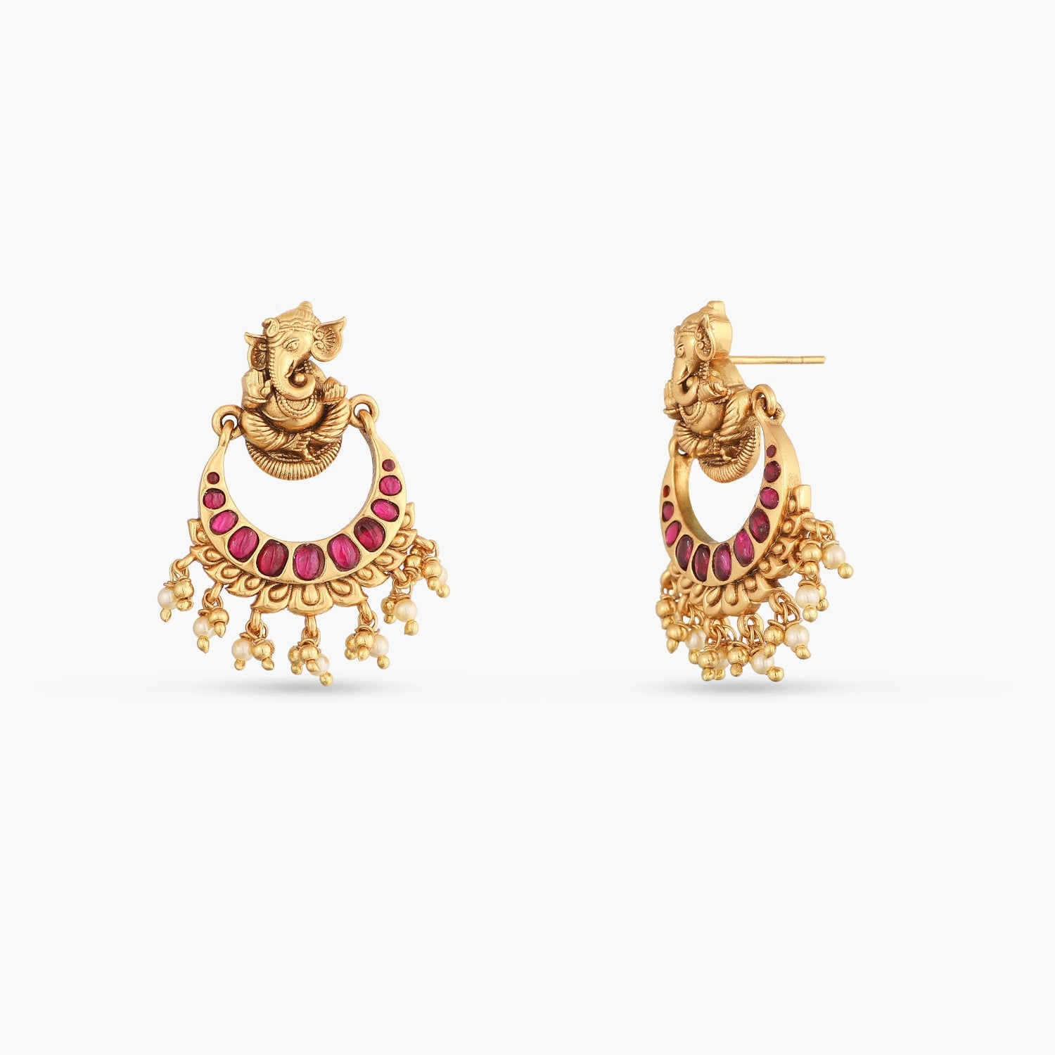 Abiya Nakshi Temple Silver Chaandbali Earrings