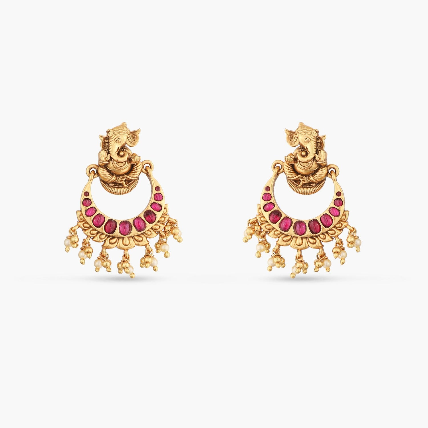 Abiya Nakshi Temple Silver Chaandbali Earrings