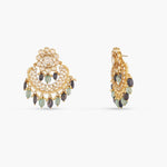 Earrings Aqua Moissanite Silver Chandbali Earrings