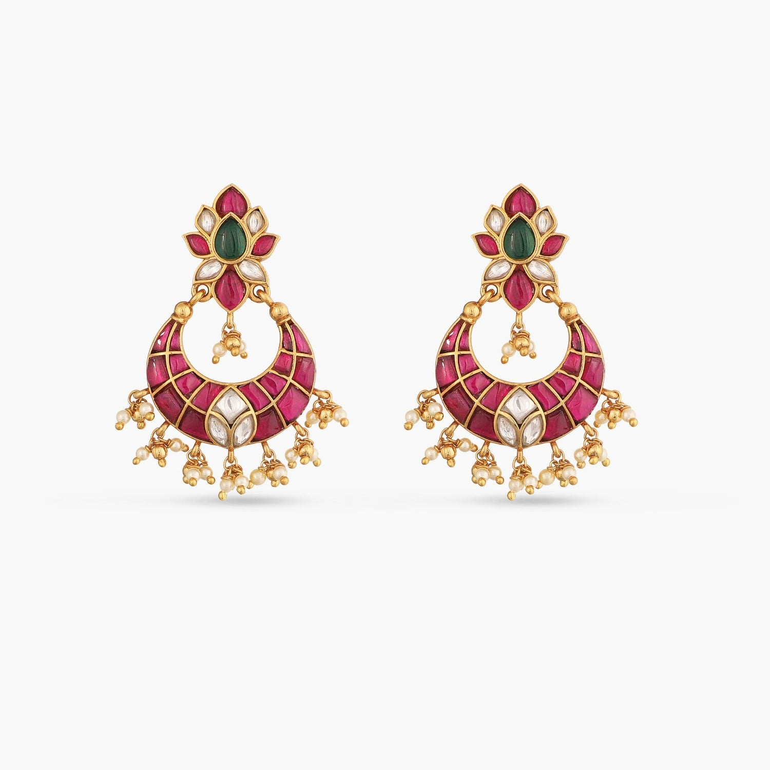 Earrings Jui Kempu Jadau Silver Chandbali Earrings