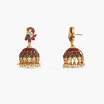Earrings Pekham Kempu Jadau Silver Jhumka Earrings