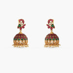 Earrings Pekham Kempu Jadau Silver Jhumka Earrings