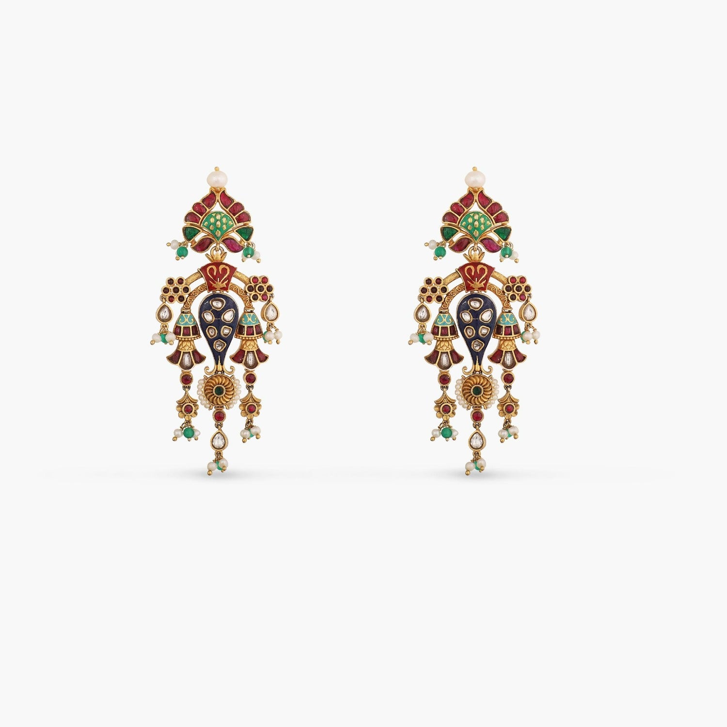 Earrings Akansha Modern Kempu Jadau Statement Drop Earrings