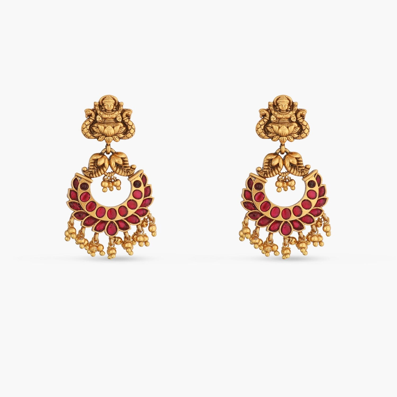 Subha Nakshi Temple Silver Chaandbali Earrings