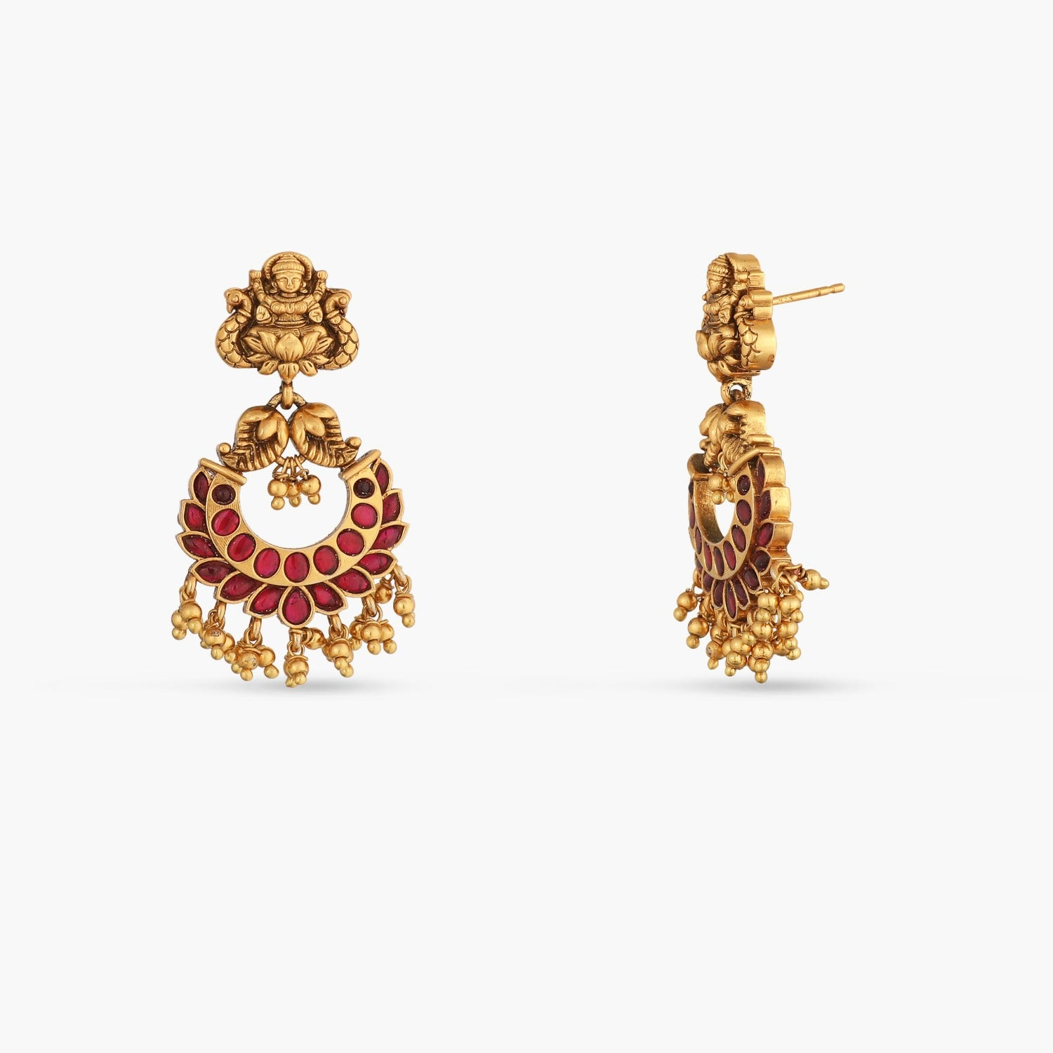 Subha Nakshi Temple Silver Chaandbali Earrings