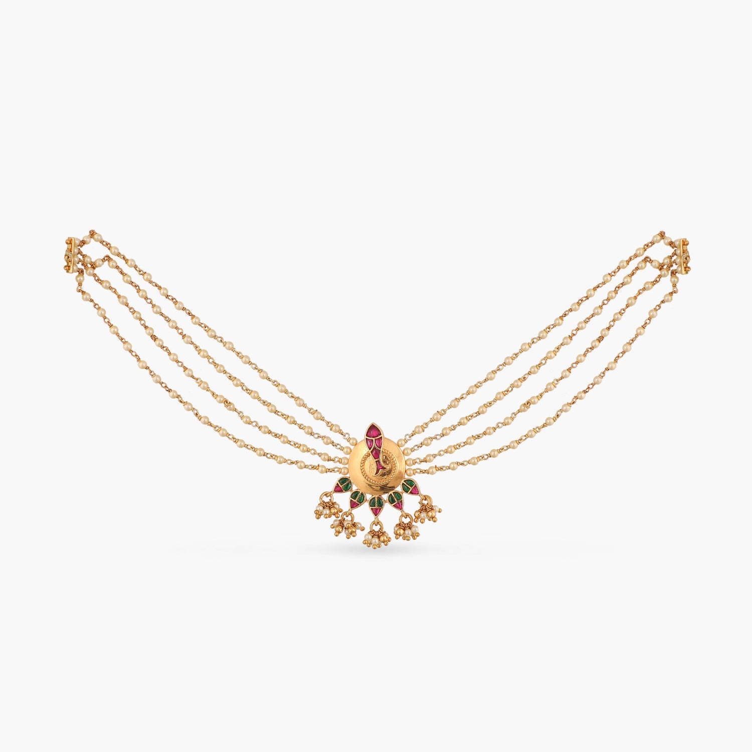 Matsya Pearl String Silver Necklace